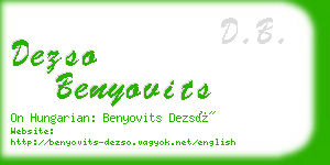 dezso benyovits business card